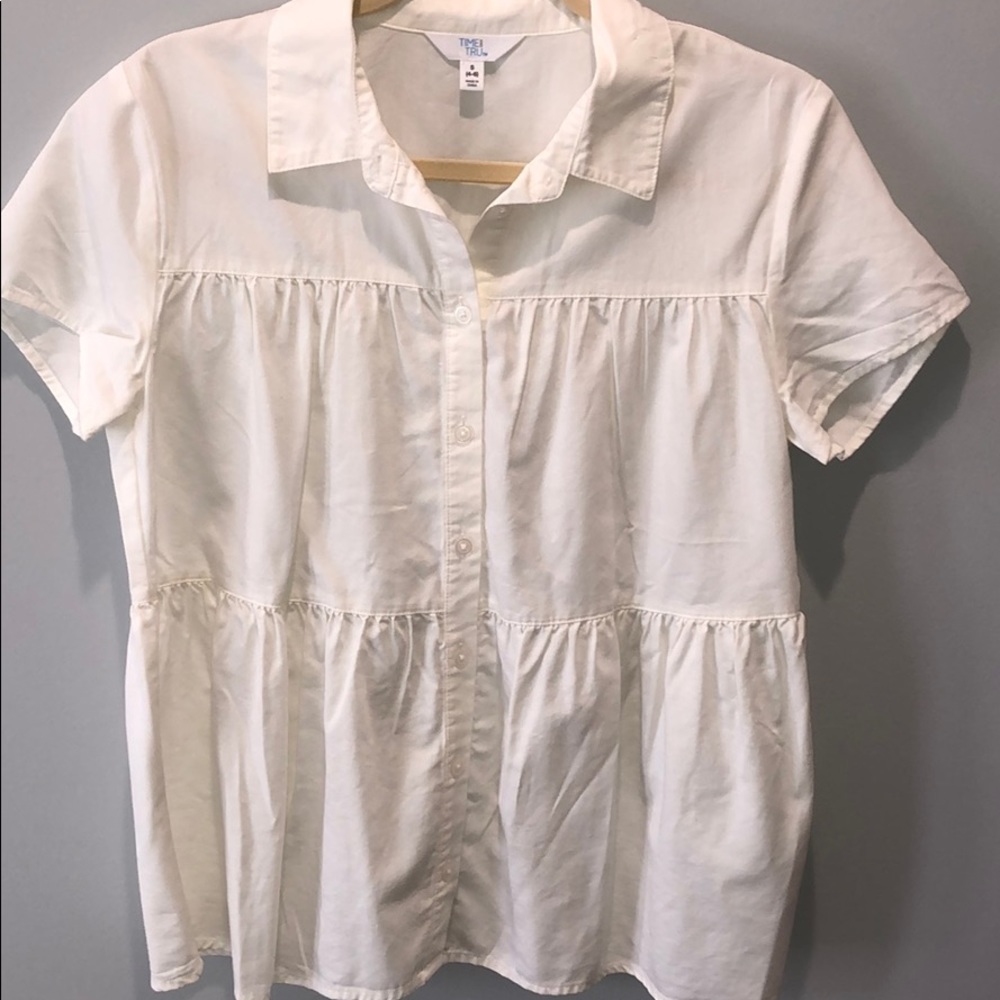 White button up peplum blouse - Picture 4 of 4